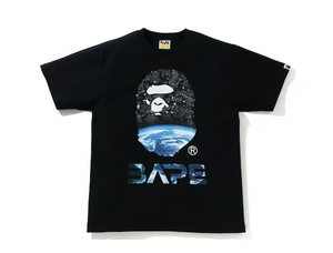 BAPE Space Camo Ape Head Tee Black