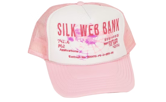 Sp5der Silk Web Bank Trucker Hat Pink