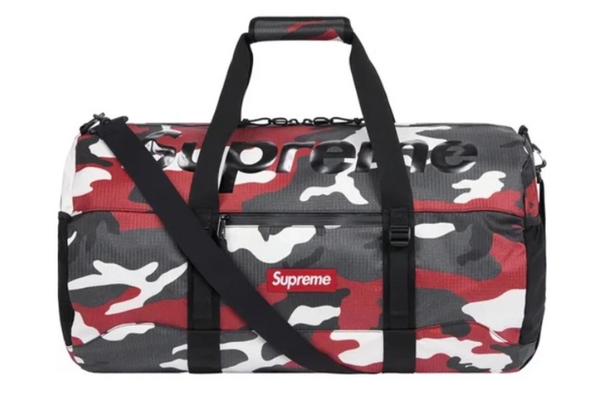 Supreme red duffle bag discount