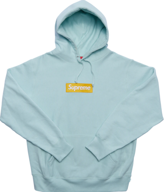 Light blue supreme deals hoodie