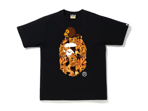 BAPE Flame Milo On Big Ape T-shirt Black/Orange