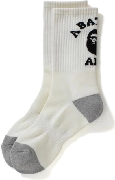 BAPE College Socks White/Grey