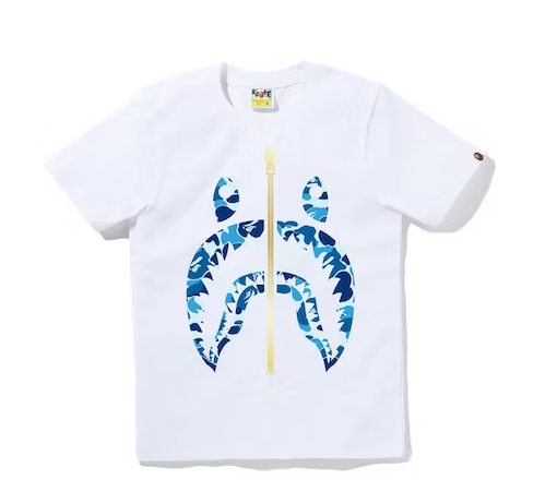 BAPE Women's ABC Camo Shark Tee White Blue – Premier Hype