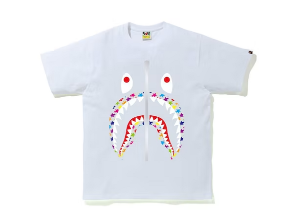 BAPE Sta Pattern Shark Tee White