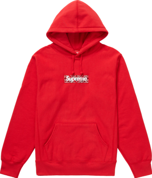 Supreme Bandana Box Logo Hooded Sweatshirt Red - Size Large