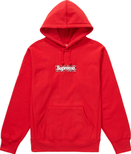 Supreme Bandana Box Logo Hooded Sweatshirt Red