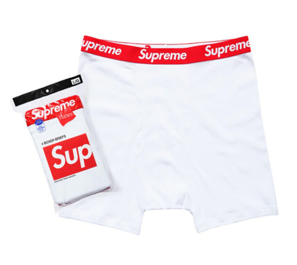 Supreme Hanes Boxer Briefs White (4 Pack)