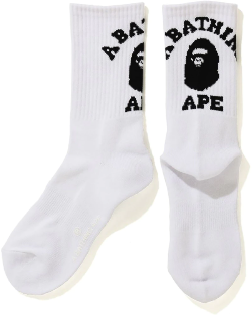 BAPE College Socks (FW19) White