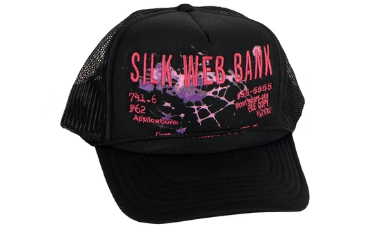 Sp5der Silk Web Bank Trucker Hat Black