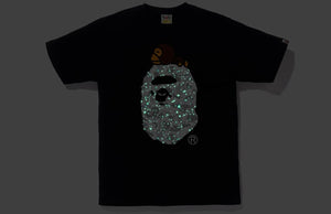 BAPE Space Camo Milo On Big Ape Tee Black