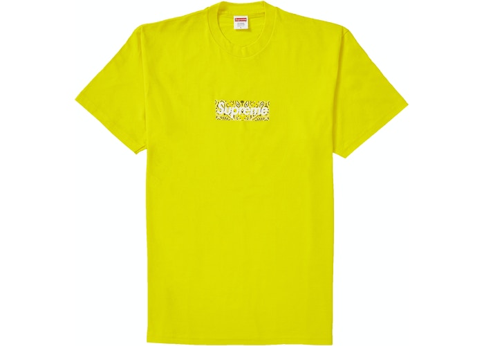 Supreme Bandana Box Logo Tee - Yellow – Premier Hype