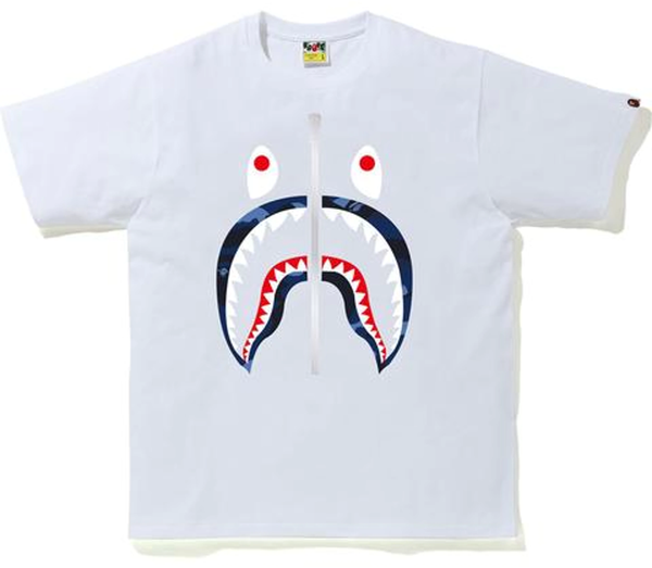 BAPE Color Camo Shark T-Shirt (SS20) White/Navy