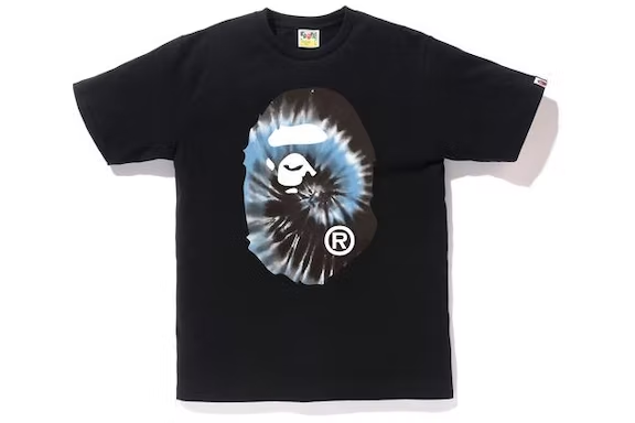 BAPE Tie Dye Big Ape Head Tee Black/Blue