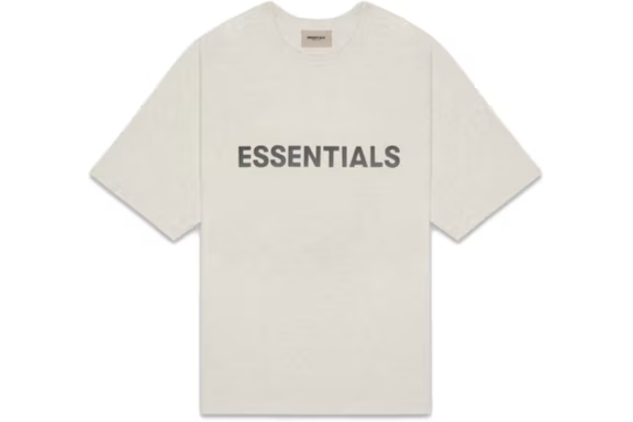 Fear of God Essentials Boxy T-Shirt Applique Logo Oatmeal/Oatmeal Heather/Light Heather Oatmeal