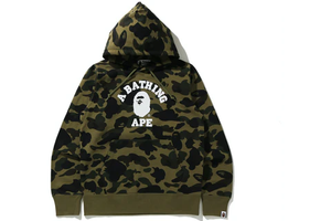 BAPE 1st Camo College Pullover Hoodie (SS21) Green