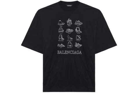 Balenciaga Icons XL T-shirt Black/White